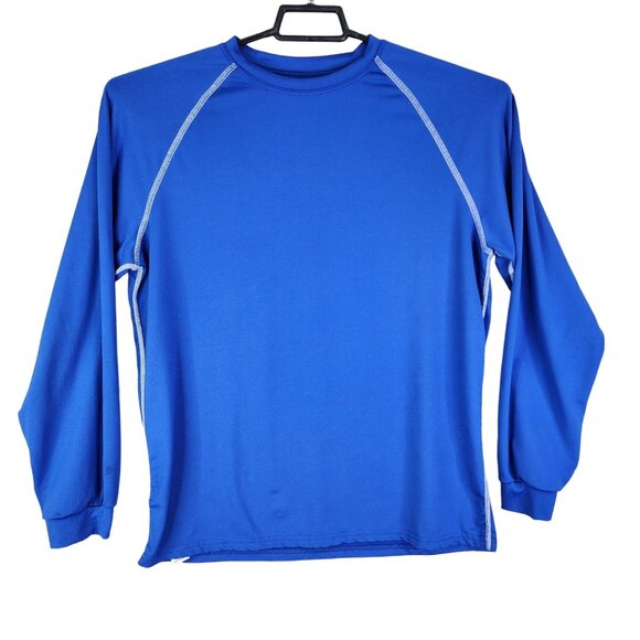 Men's Holloway Blue Shirt Long Sleeve Athletic Crew Neck Stretch Size M - Picture 1 of 9